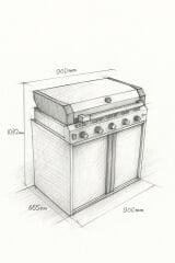 Sinn Chef | Paslanmaz Çelik Gazlı Bahçe Mutfağı & Barbekü Modülü (Teppanyaki + Döküm Izgara)