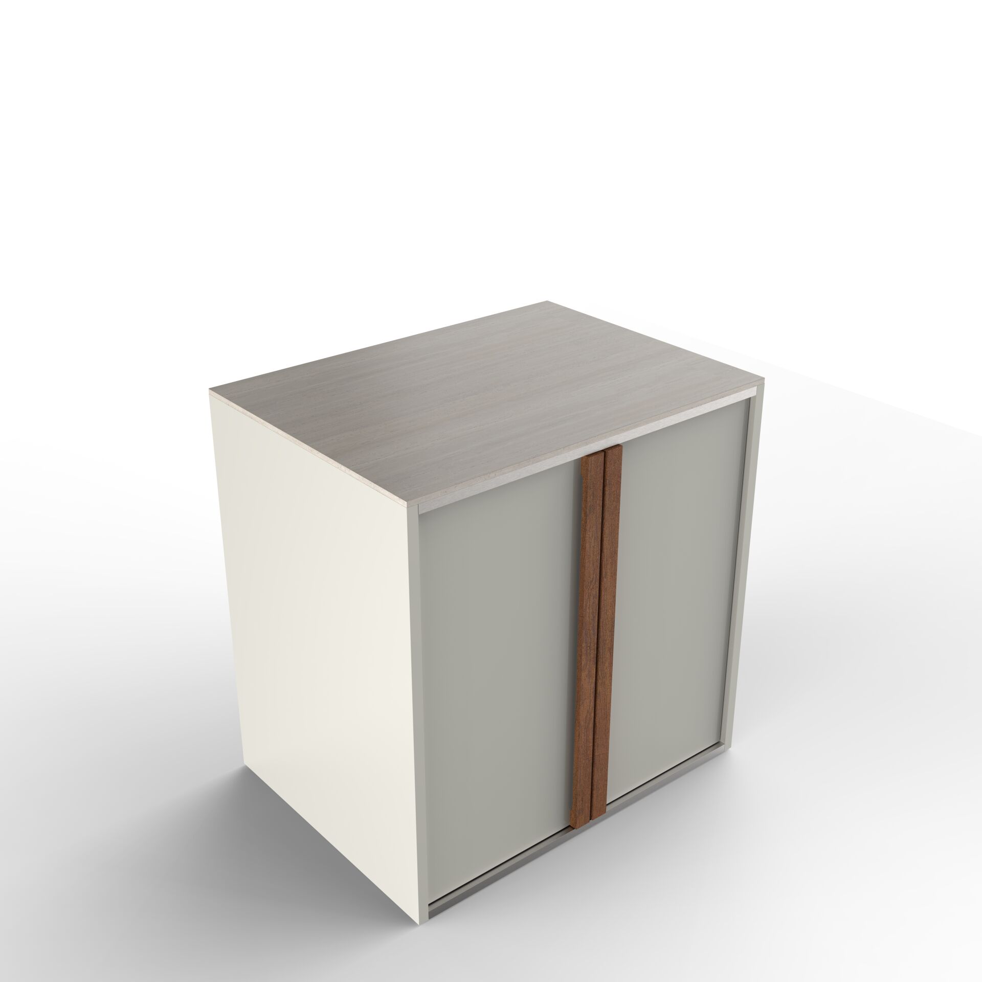 Sinn Free | Bahçe Mutfağı Kapaklı Hazırlık Modulü PURE WHITE - TRAVERTINE BEIGE