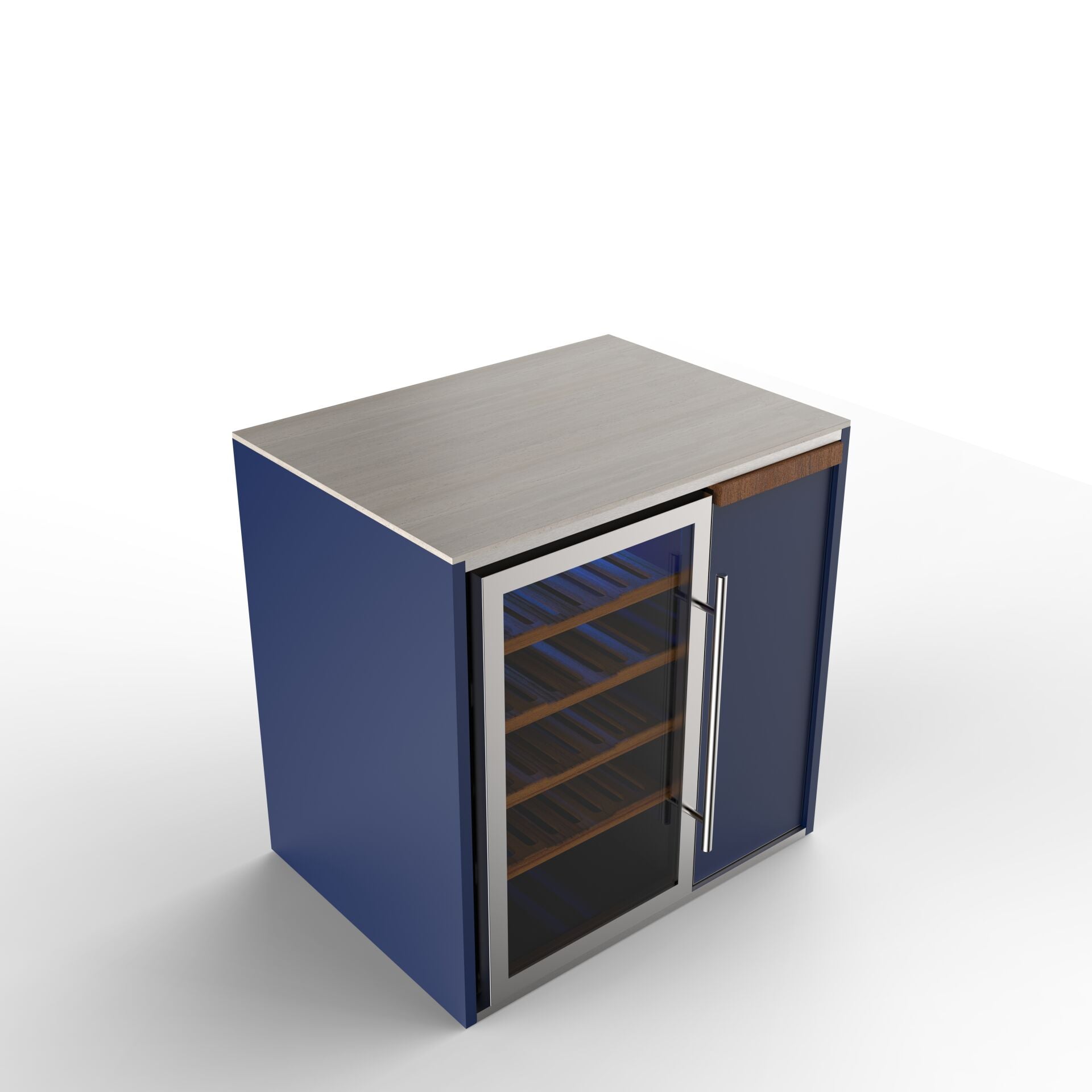 Sinn Cooler | Bahçe Mutfağı Soğutucu Modülü Soğutucu İstemiyorum - TRAVERTINE BEIGE - BLUE