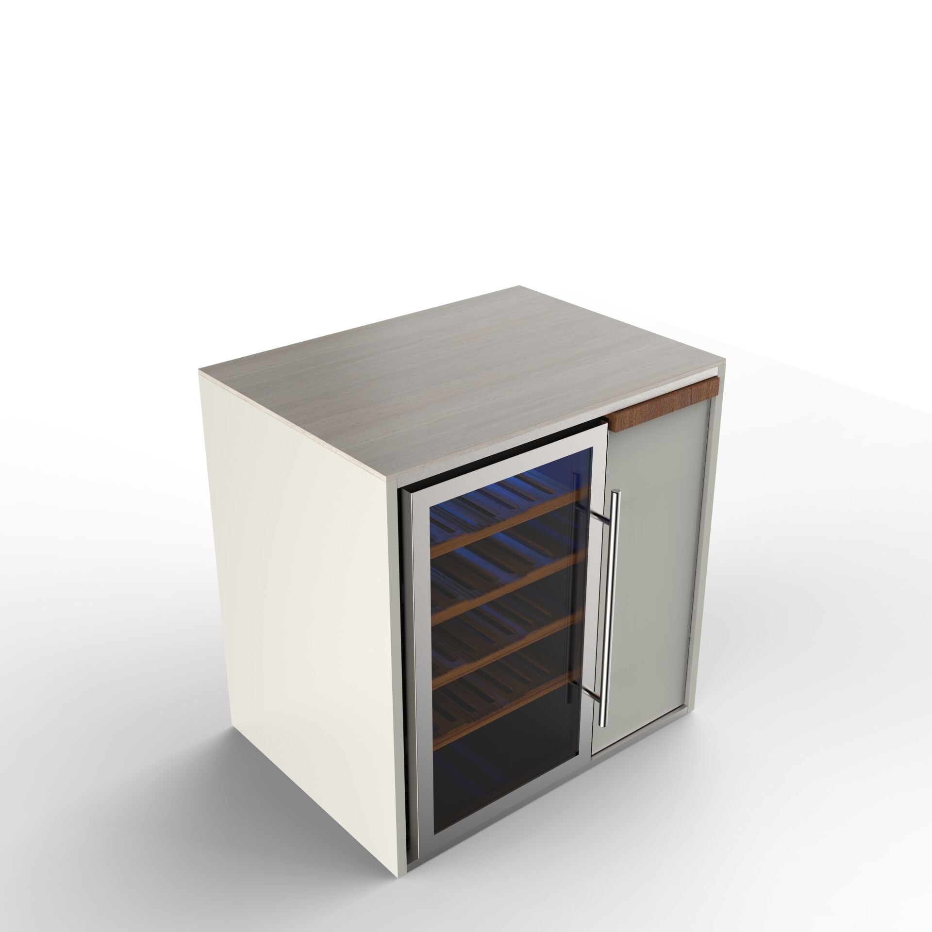 Sinn Cooler | Bahçe Mutfağı Soğutucu Modülü Soğutucu İstemiyorum - TRAVERTINE BEIGE - PURE WHITE