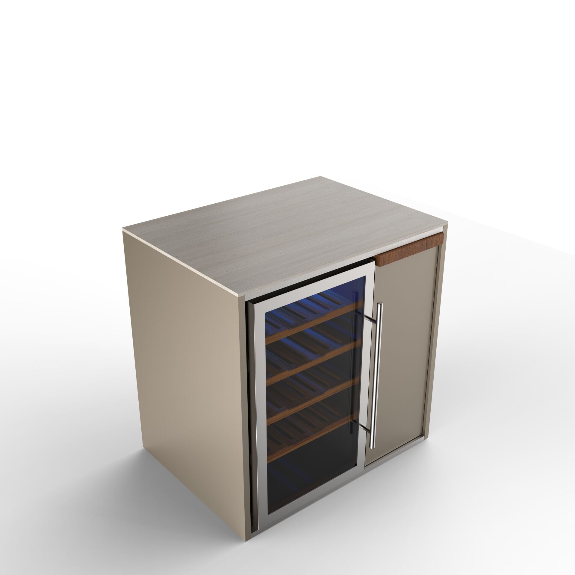 Sinn Cooler | Bahçe Mutfağı Soğutucu Modülü Soğutucu İstemiyorum - TRAVERTINE BEIGE - CHAMPAGNE