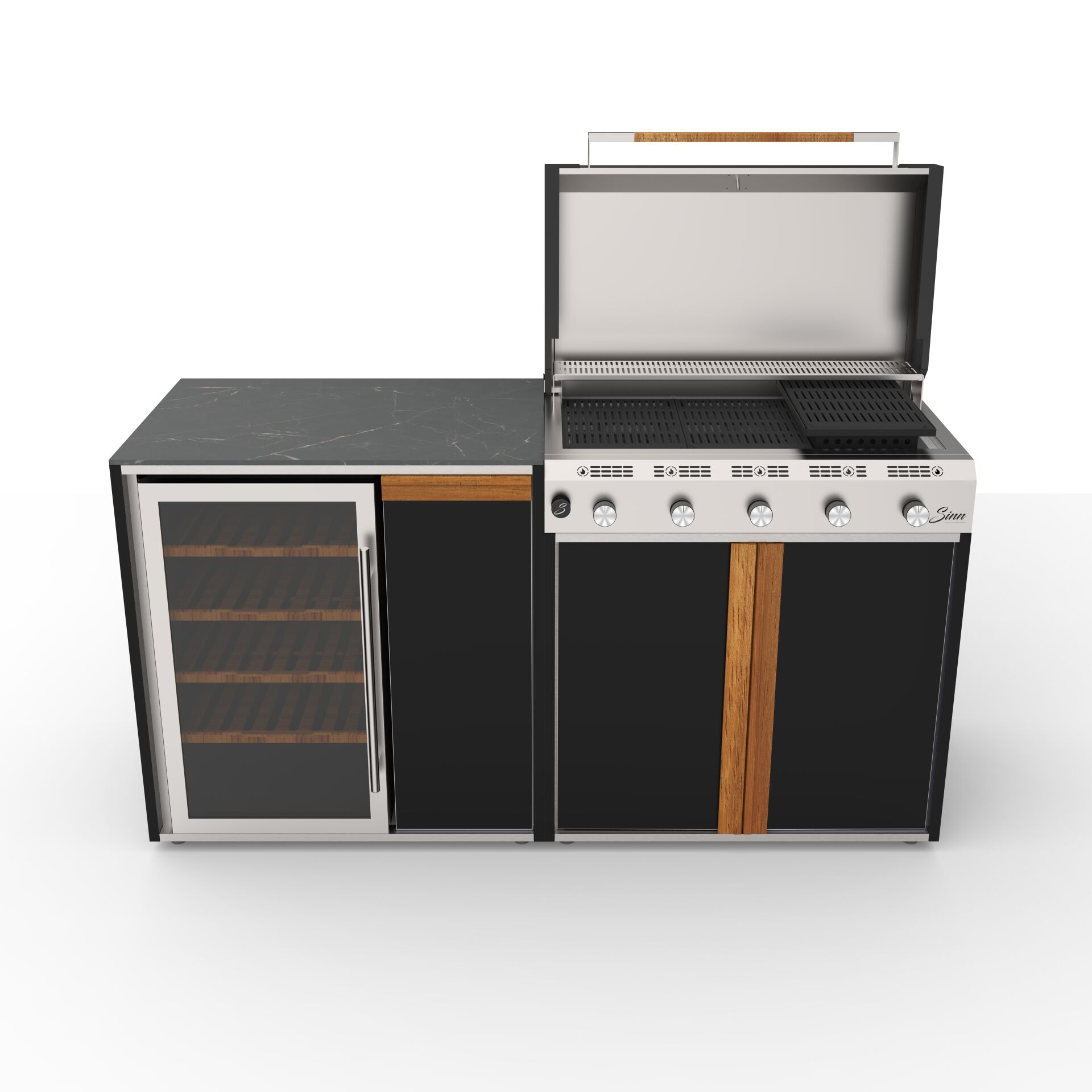 Sinn Serie3 | Modüler Bahçe Mutfağı Seti - Chef Barbekü ve Cooler Şişe Soğutma Modülü