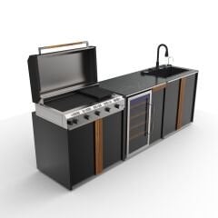 Sinn Serie6 | Modüler Bahçe Mutfağı Seti | Chef Barbekü, Cleaner Akıllı Evye ve Cooler Şişe Soğutma Modülü
