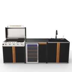 Sinn Serie6 | Modüler Bahçe Mutfağı Seti | Chef Barbekü, Cleaner Akıllı Evye ve Cooler Şişe Soğutma Modülü